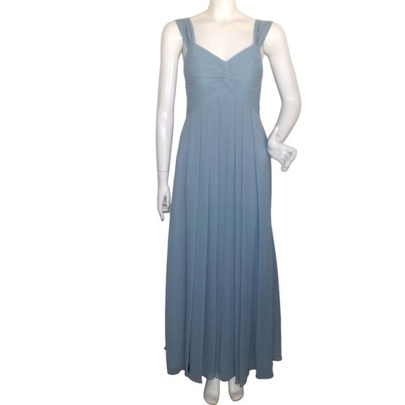 AZAZIE Gown/Dress, 2, Powder Blue, Twist Front, Wide straps, Empire Waist, Flowy - Picture 1 of 14